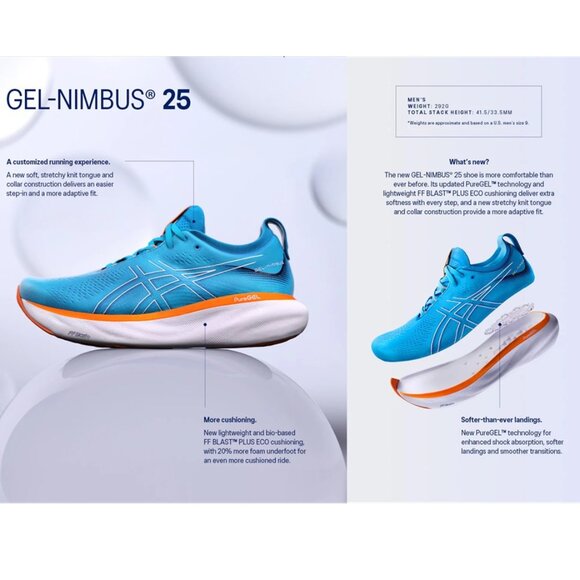 ASICS Men's Gel-Nimbus 25 Running Shoes - Picture 7 of 11